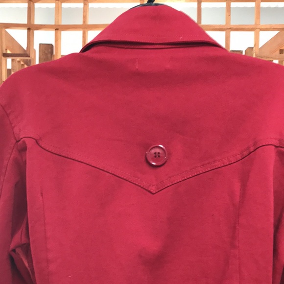 NWOT- Wet Seal belted cropped jacket. Red in color and size L - Picture 7 of 8